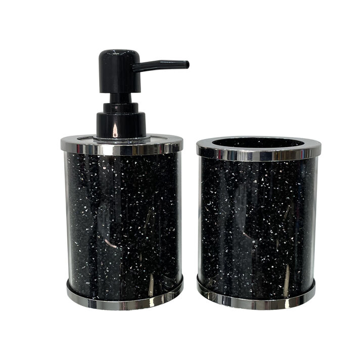 Exquisite 2 Piece Soap Dispenser and Toothbrush Holder in Gift Box
