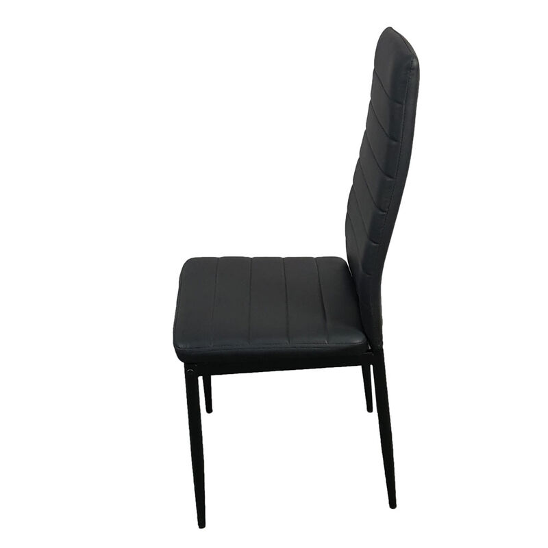 4pcs Elegant High Backrest Dining Chairs Assembled with Stripping Texture for Stylish and Comfortable Seating