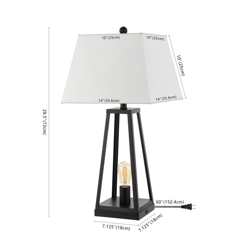 Waylon Classic Industrial Iron Nightlight LED Table Lamp with USB Charging Port image number 2