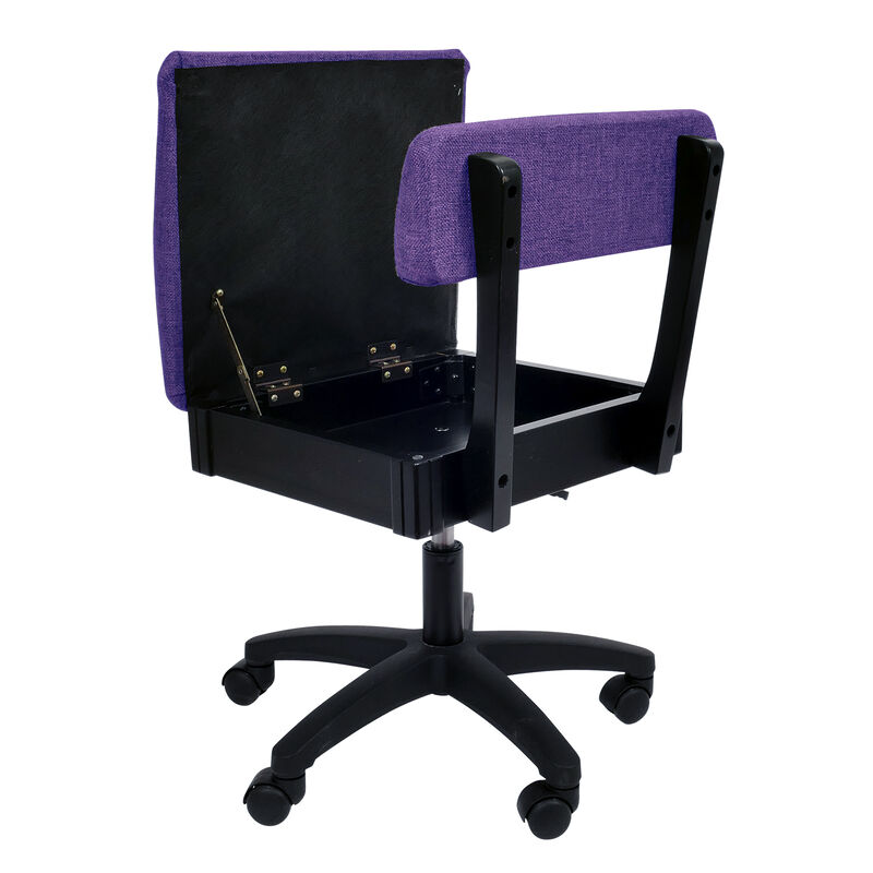 Hydraulic Sewing Chair with Adjustable Height and Cushion Seat &ndash; Royal Purple Print image number 1