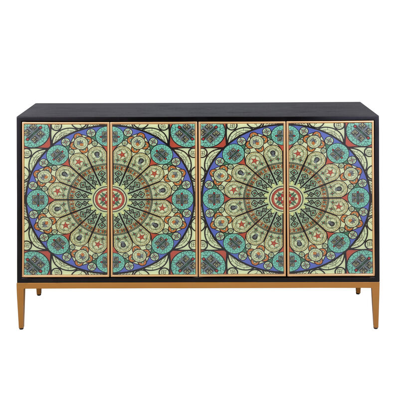Pasargad Home Solani 4-Door Sideboard with Push-to-Open Credenza image number 0