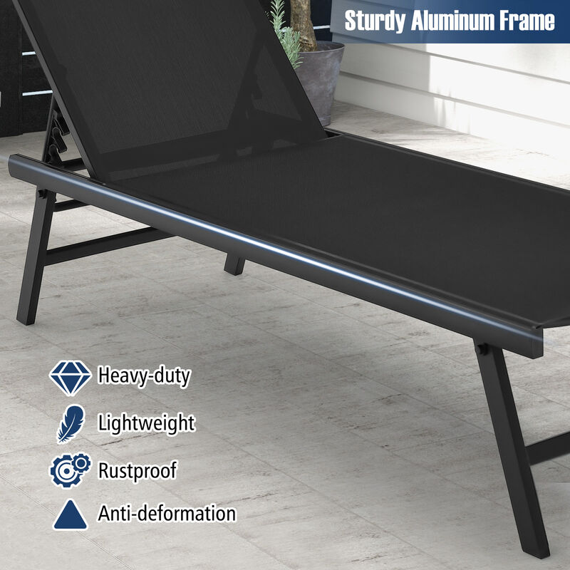 3 Piece Patio Lounge Chair Set with Table for Poolside, Garden and Backyard image number 6