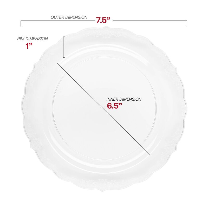 Clear Vintage Rim Round Plastic Dinnerware Value Set (120 Sets) image number 3