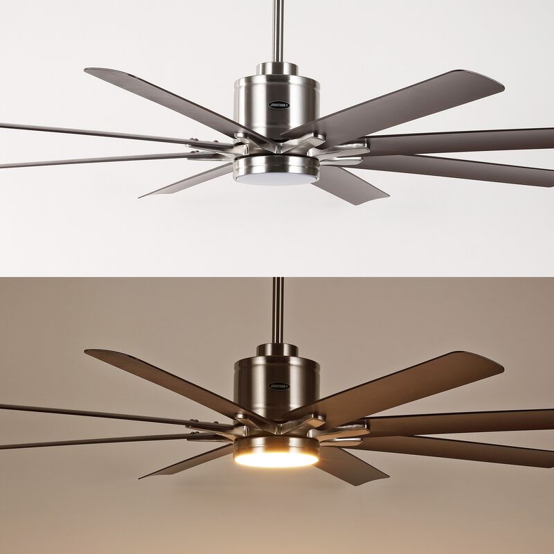 Octo Contemporary Industrial Iron/Plastic Ceiling Fan with Integrated LED Light