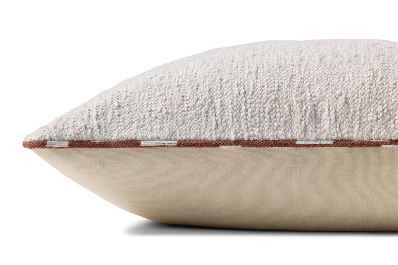 Elara White/Chestnut 22''x22'' Cover w/Down Pillow image number 1