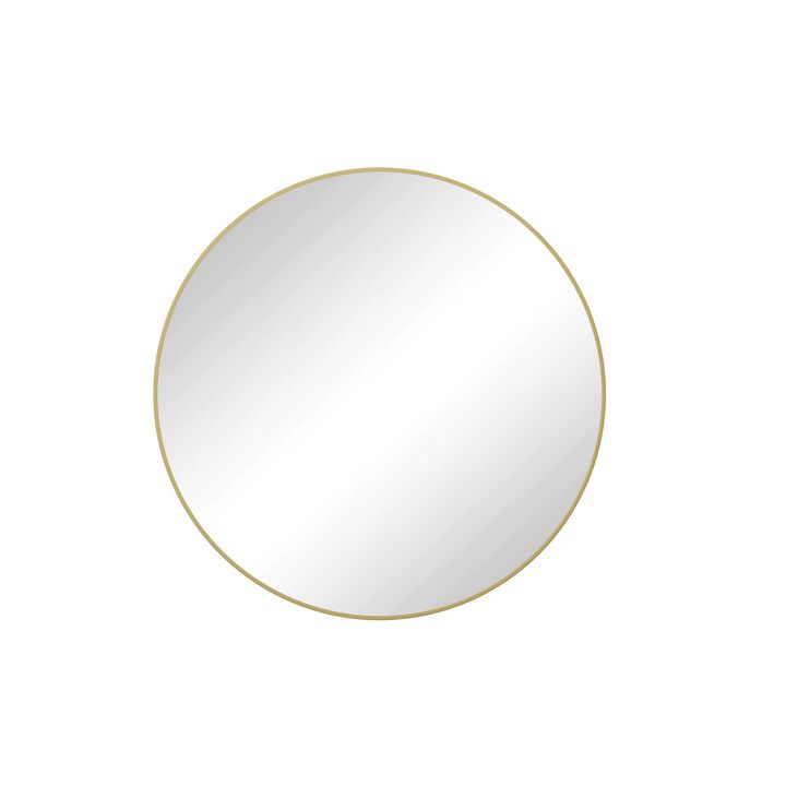 ELEMENT ACE 39 Inch Gold Circular Metal Framed Wall Mirror For Modern Home Decor
