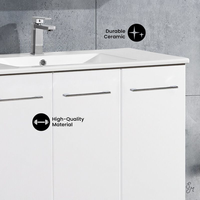 Annecy 36" Freestanding Bathroom Vanity in White with Sink Top image number 3