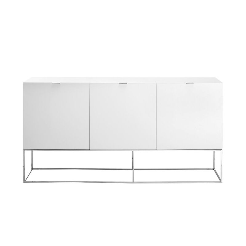 Casabianca Home Vizzione Buffet In White High Gloss With Storage