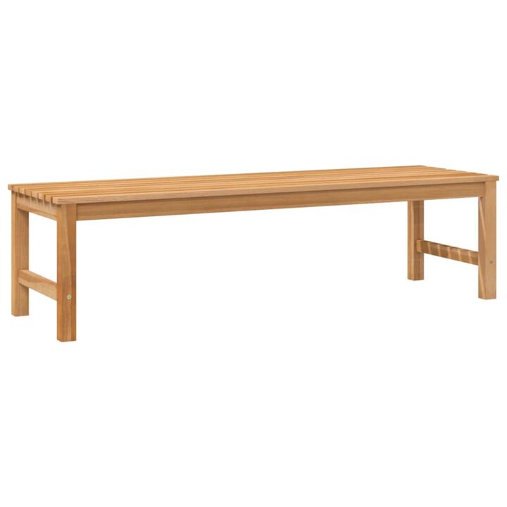 vidaXL Solid Teak Wood Bench - 59.1" Wide, Farmhouse Patio Bench with Fine-Sanded Smooth Finish for Indoor and Outdoor Use