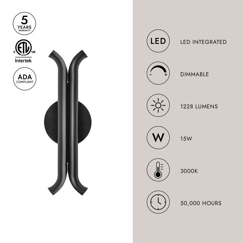 Husk 14-in Dimmable LED Wall Sconce image number 6