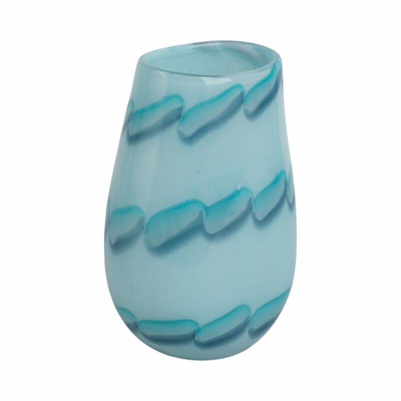 9x6" Bead Pattern Glass Vase image number 2