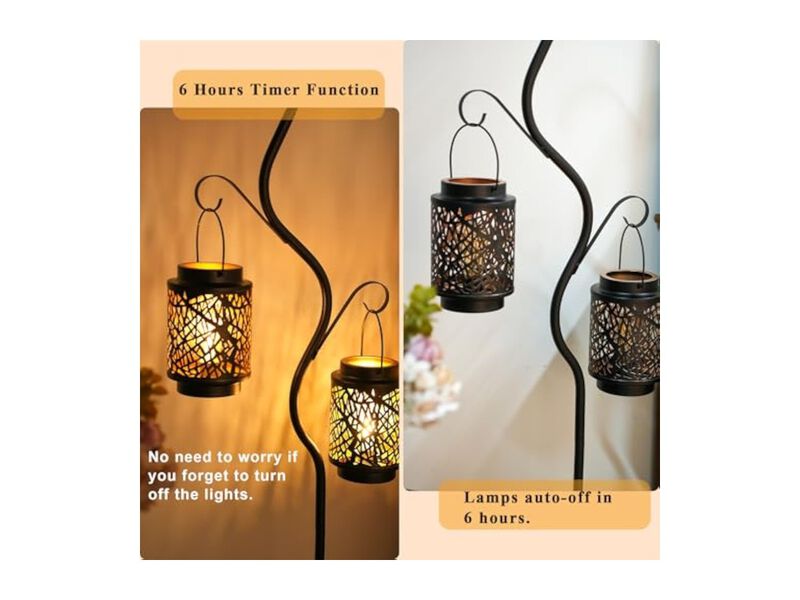 Cordless LED Battery Operated Metal Table Lamps Set Of 2 For Patio Outdoor Black image number 2