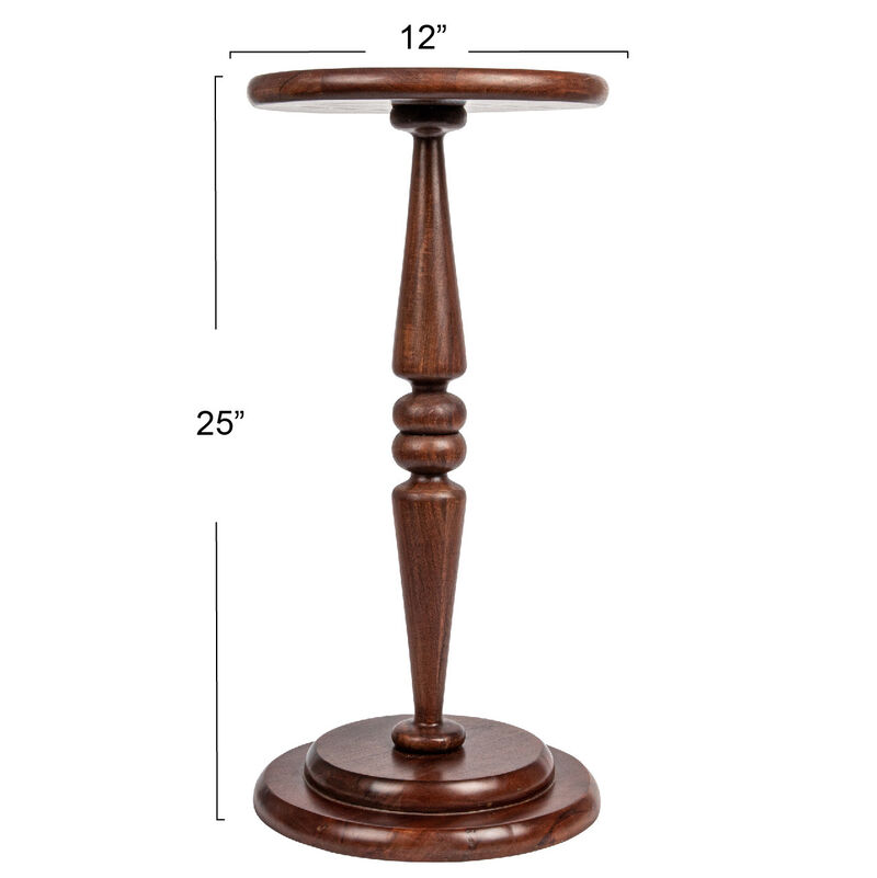 Bishop Pedestal Cocktail Side Table, Dark Chestnut image number 2