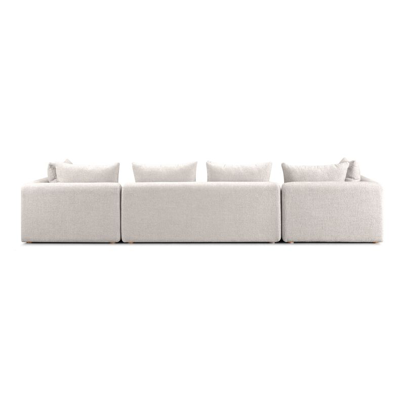 Hangover Cream Heavy Textured Fabric 145" Long Sofa image number 2