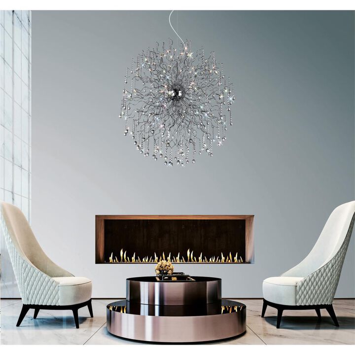 Cherry Blossom 48 Light Chandelier With Chrome Finish