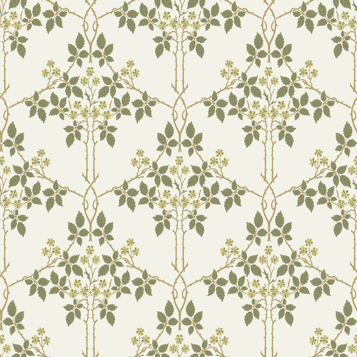 Blackberry Chartreuse Vine Trellis Wallpaper