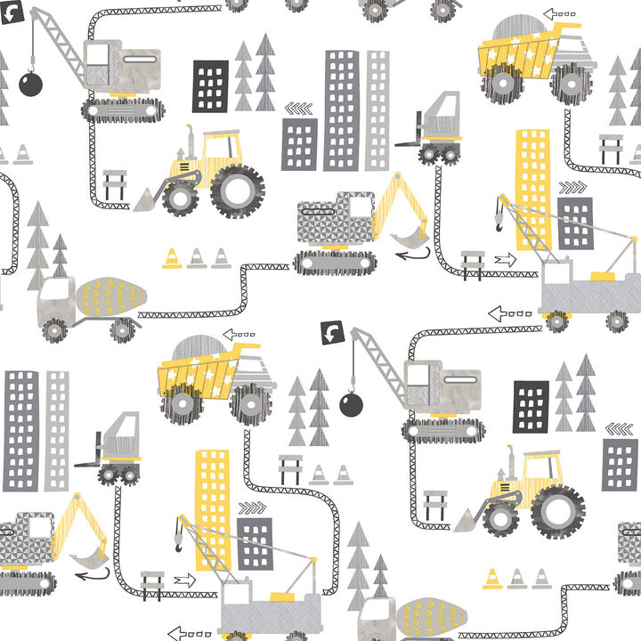 Tiny Tots 2 Construction Multi-coloured Wallpaper G78361