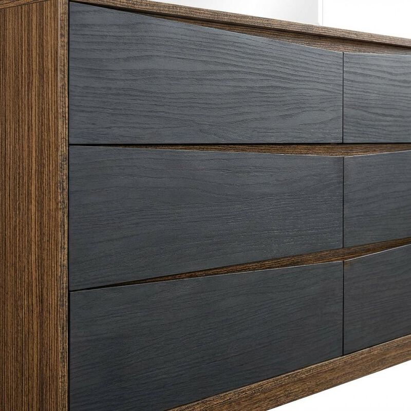 Michael Amini Kayner Dresser with Mirror - Charcoal image number 5