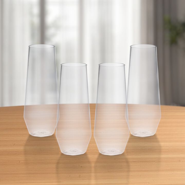 Stemmed Tritan Plastic Wine Glass Set of 4 for Everyday Drinks and Events