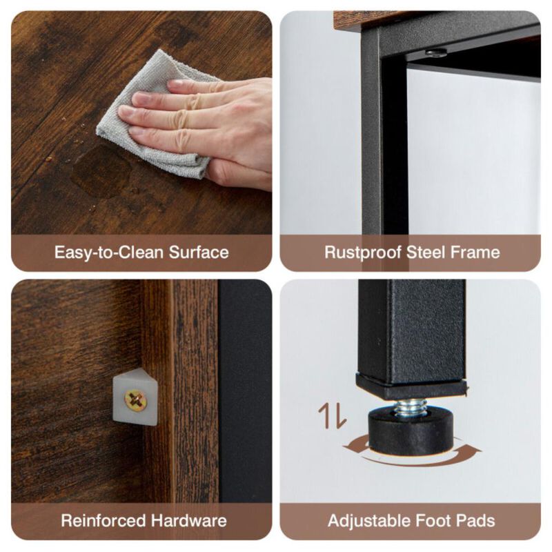 Hivvago Modern Kitchen Buffet Sideboard with 3 Compartments