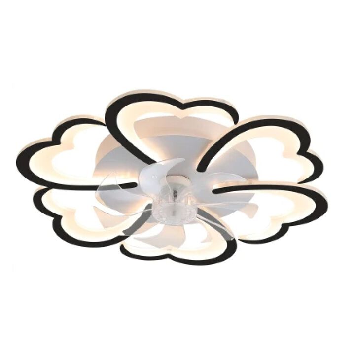 ELEMENT ACE Low Profile Flush Mount Ceiling Fan with Integrated Light, Reversible Silent Motor, Remote & APP Control, 6 Wind Speeds, 3 Adjustable Color Temperatures for Indoor Spaces