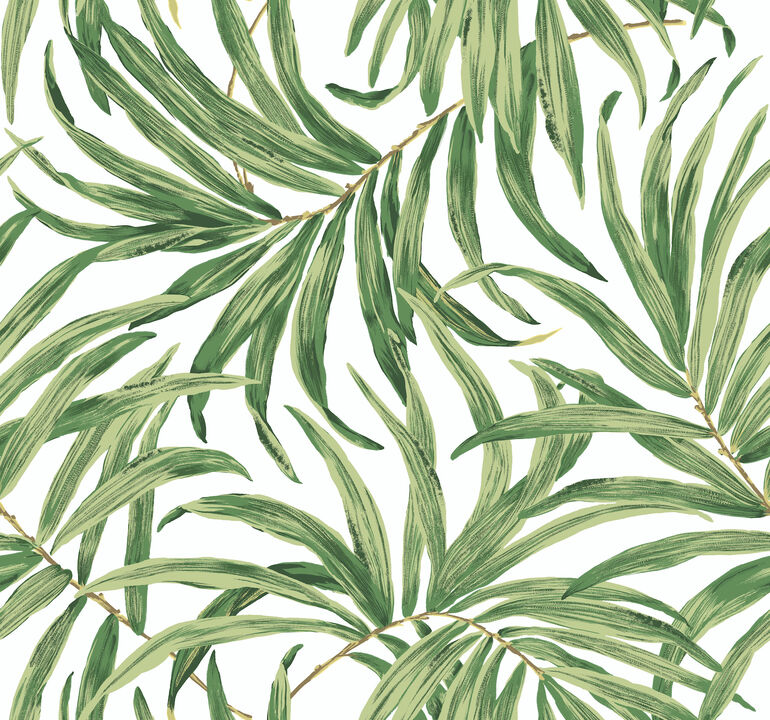 Bali Leaves Yellow & Tan Wallpaper