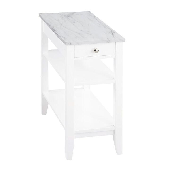 Convenience Concepts American Heritage 1 Drawer Chairside End Table with Shelves