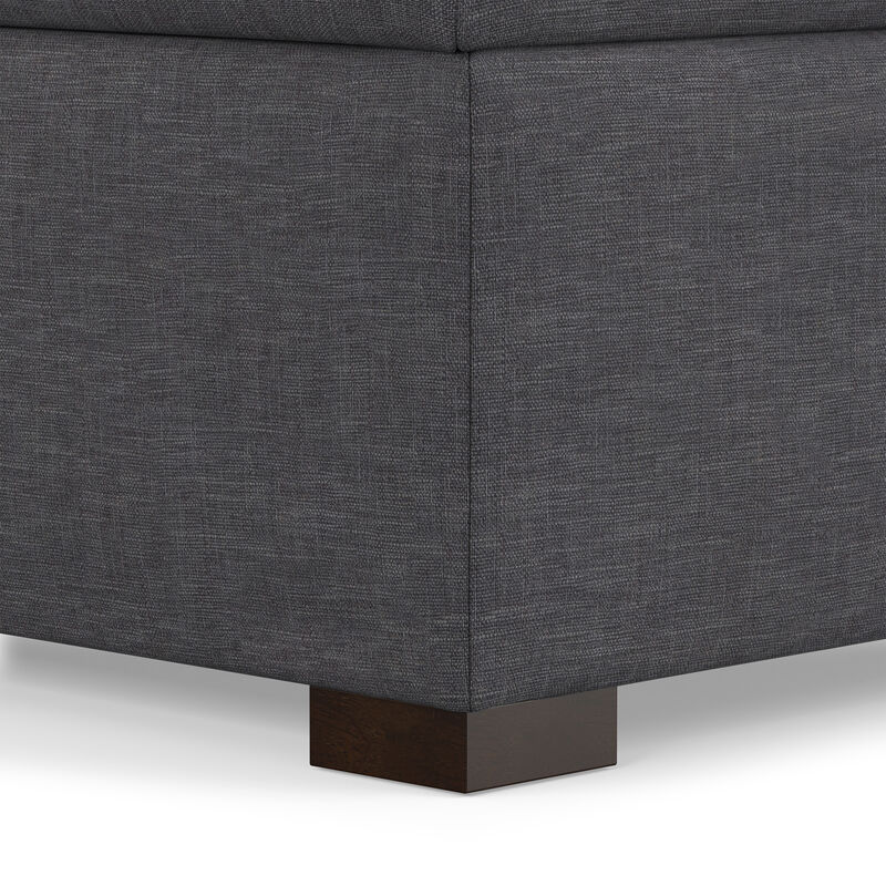 Gabbie 36 inch Wide Contemporary Square Square Coffee&nbsp;Table Storage Ottoman in Slate Grey Polyester Linen, Assembled image number 9