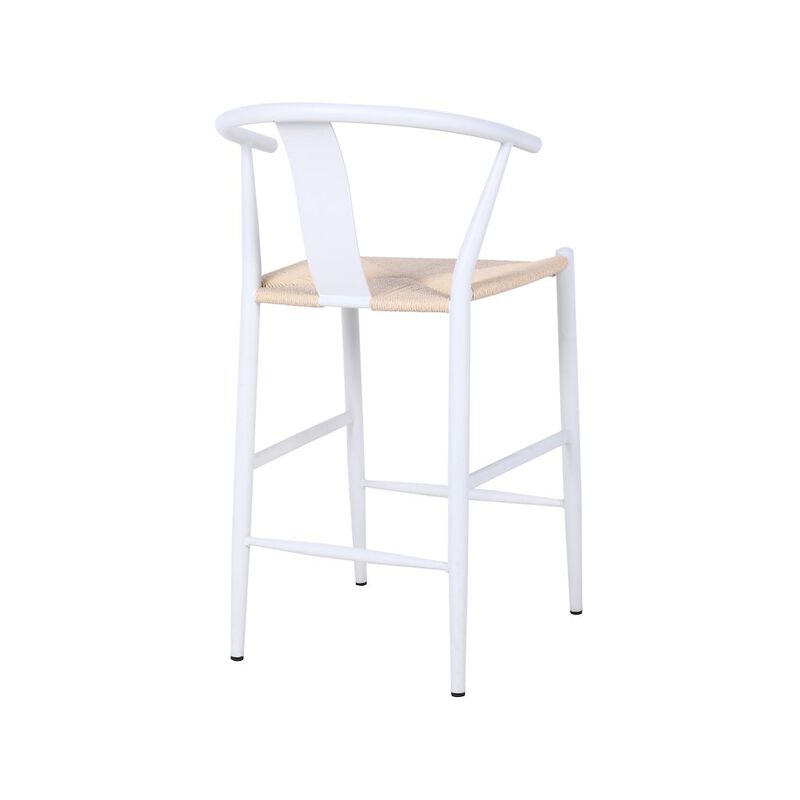 Meridian Furniture Beck Beige Hand Woven Rope Stool, Set of 2