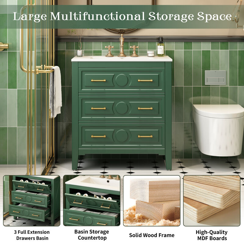 30''  Free Standing Single Vanity Set