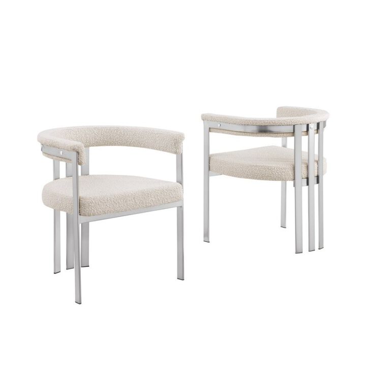 Best Quality Furniture Glam Gatsby Cream Side Chairs- Set Of 2