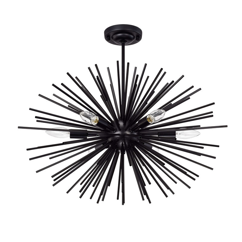 Justa Sputnik Black 6-Light Industrial Chandelier image number 0