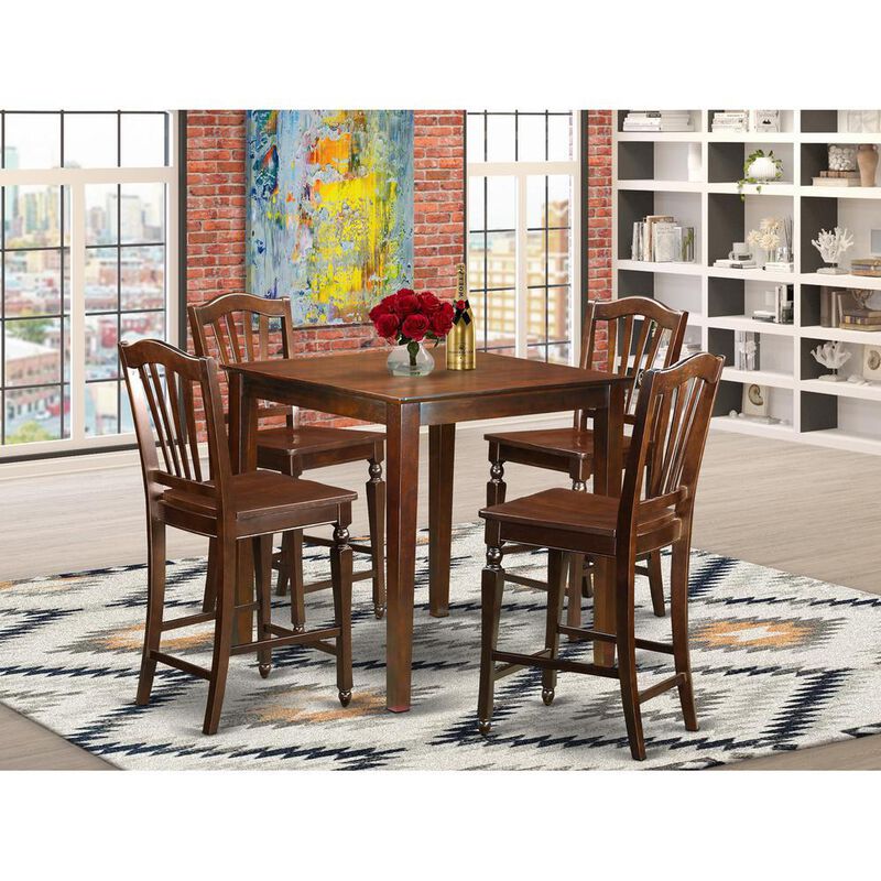 5 PC pub Table set - Kitchen dinette Table and 4 Kitchen bar stool.
