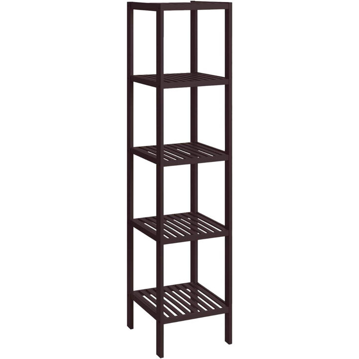 Wood 4-Shelf Narrow Bookcase, Versatile Storage Rack for Home or Office