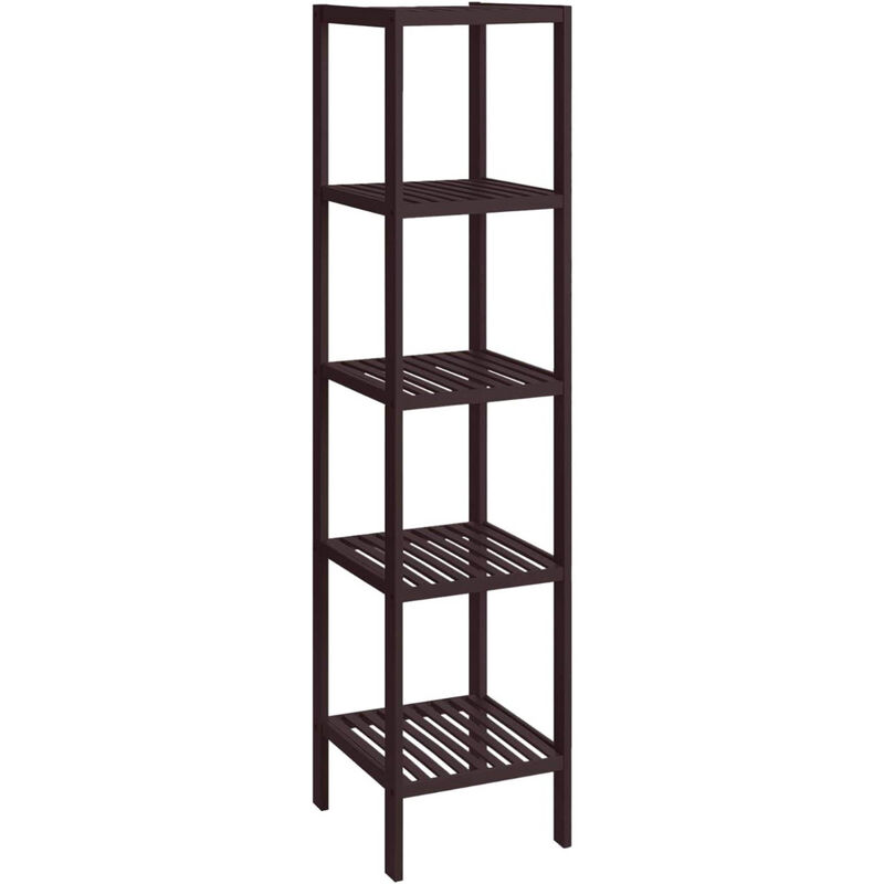 Wood 4-Shelf Narrow Bookcase, Versatile Storage Rack for Home or Office