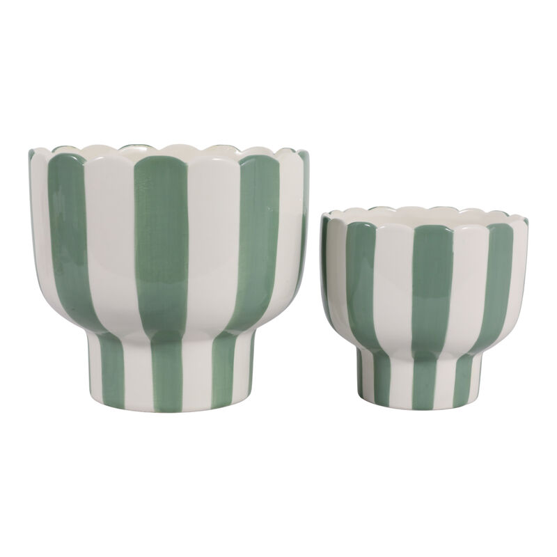 S/2 Striped Pedestal Planter image number 0