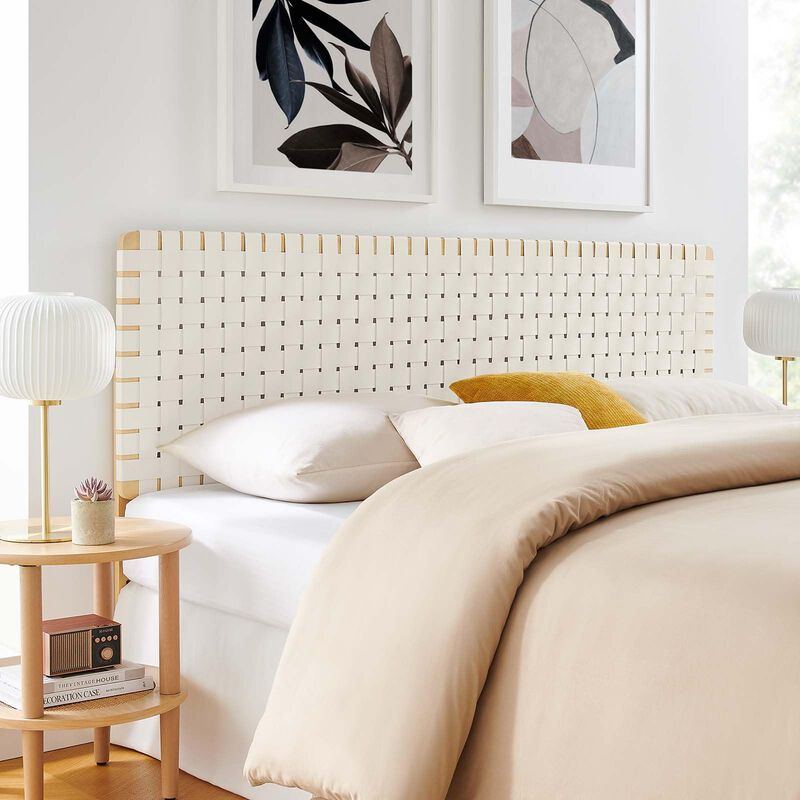 Sparta Weave Vegan Leather King Headboard image number 1