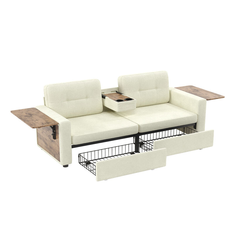 Pismeg  Pull-Out Storage Drawers Loveseat image number 9