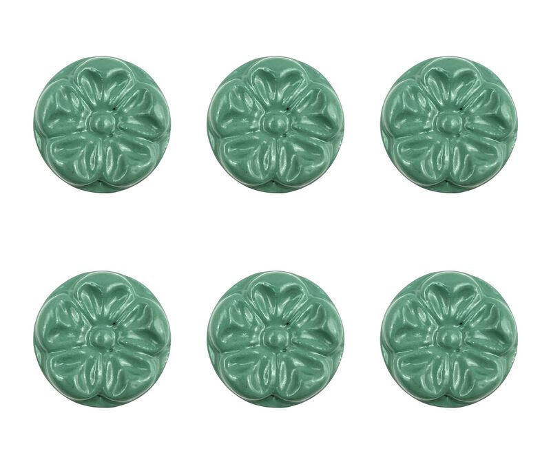 HomeRoots Set of Six Green Mushroom Knob Floral Ceramic Drawer Pull Knobs image number 3
