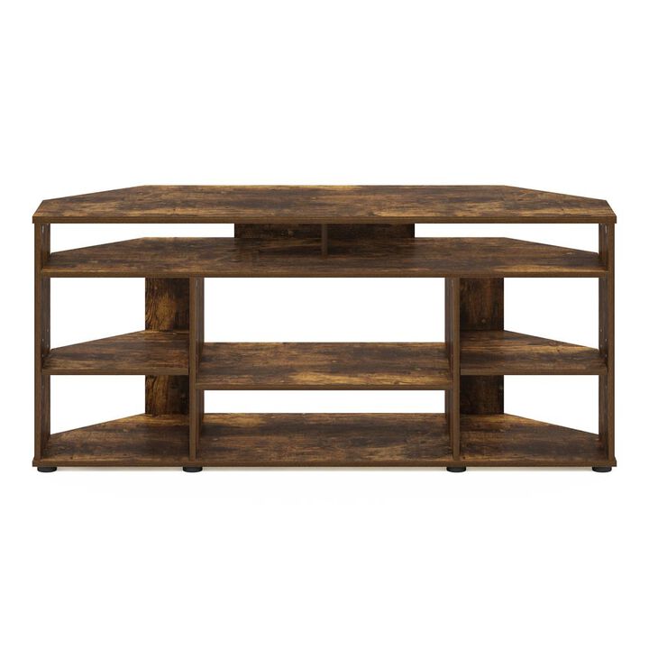 Jensen Corner TV Stand TV up to 55 Inches, Amber Pine