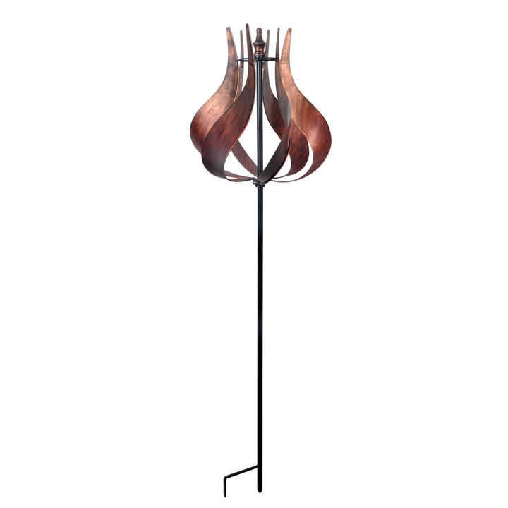 Tulip Kinetic Windmill Sculpture, Tangerine