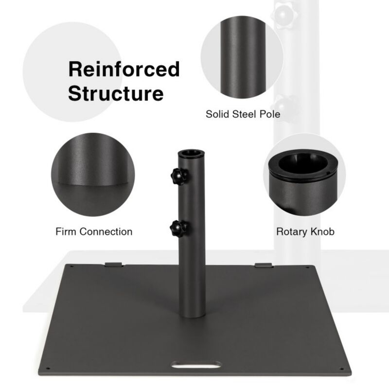 24 Inch Square Patio Umbrella Base 50 LBS Weighted image number 4