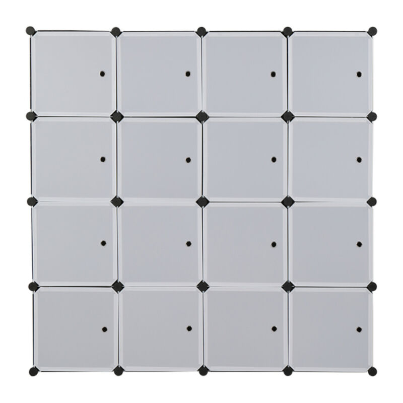 Multi-Functional  Plastic Storage Organizer, Modular Closet Cabinet with Doors & Clothes Rails image number 0