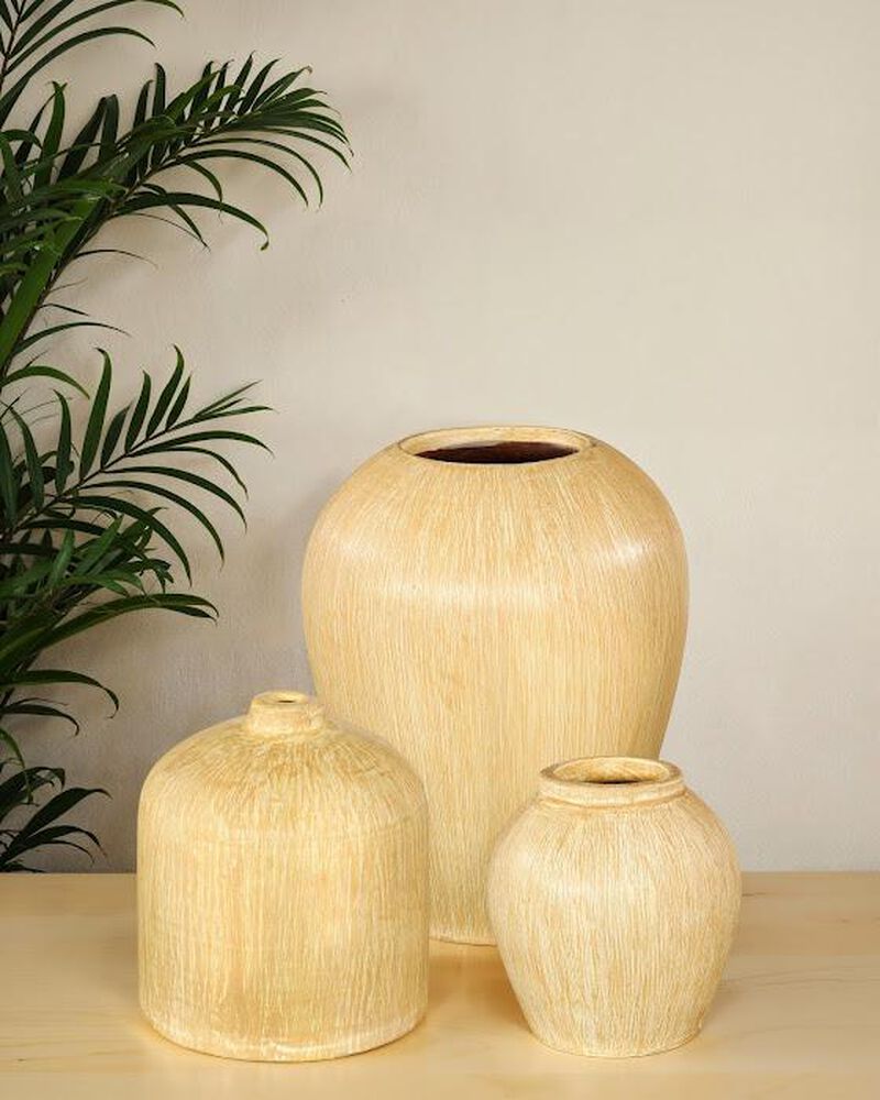 Canary Wash Yellow Globe Vase image number 1