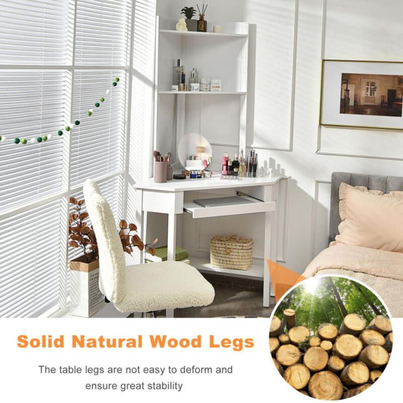 Hivvago Corner Computer Desk with Hutch and Storage Shelves