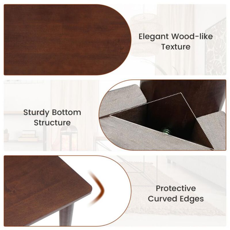 48 Inches Mid Century Dining Table for 4 with Rubber Wood Legs