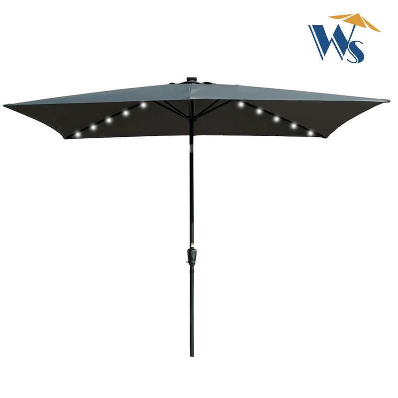 Streamdale 10' x 6.5' Solar LED Patio Umbrella