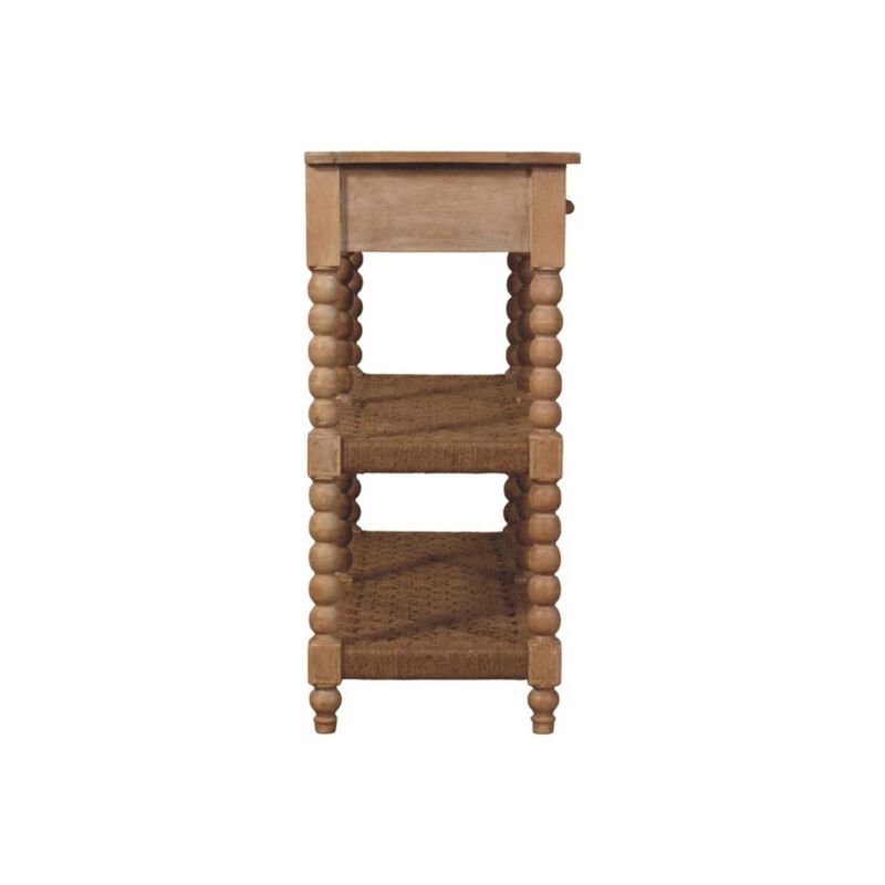Artisan Furniture Solid Wood Savoy Bobbin Console with Jute Shelves