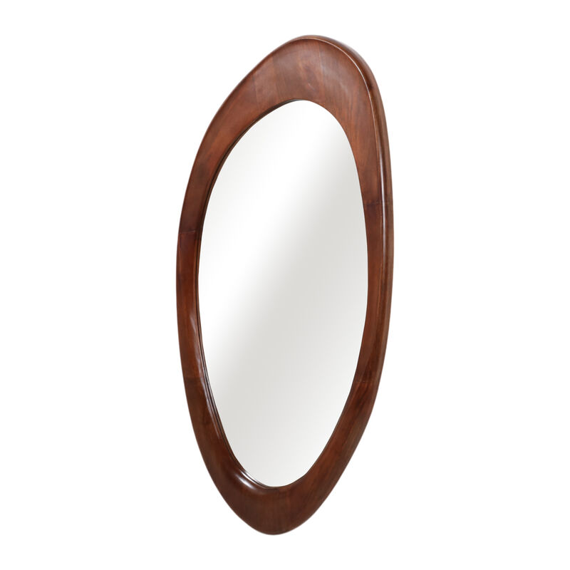 62x35 Organic Oval Wood Mirror image number 1