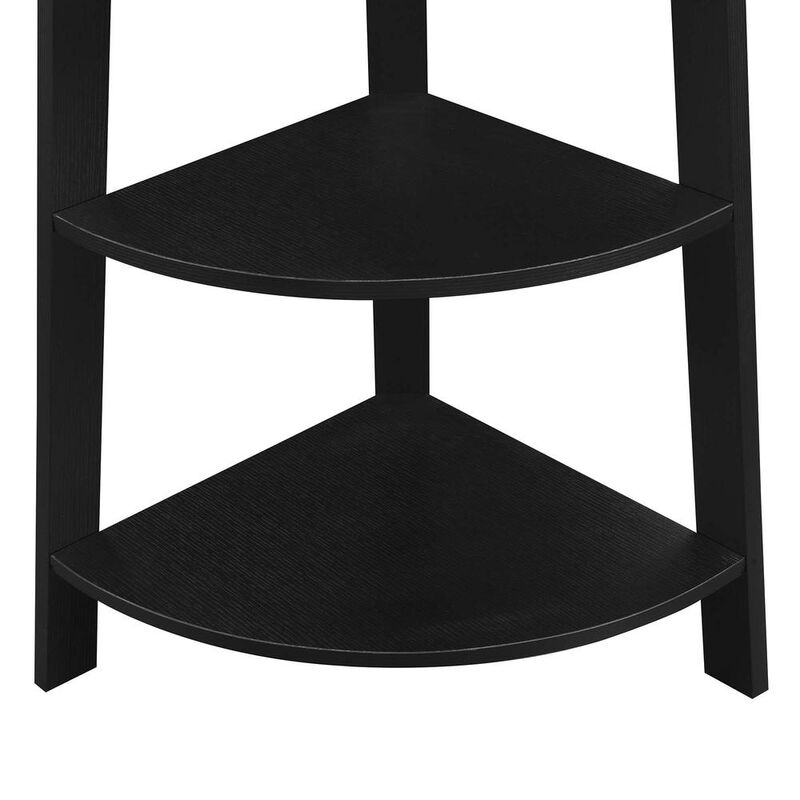 Convenience Concepts Newport 5 Tier Wide Corner Bookcase, Black